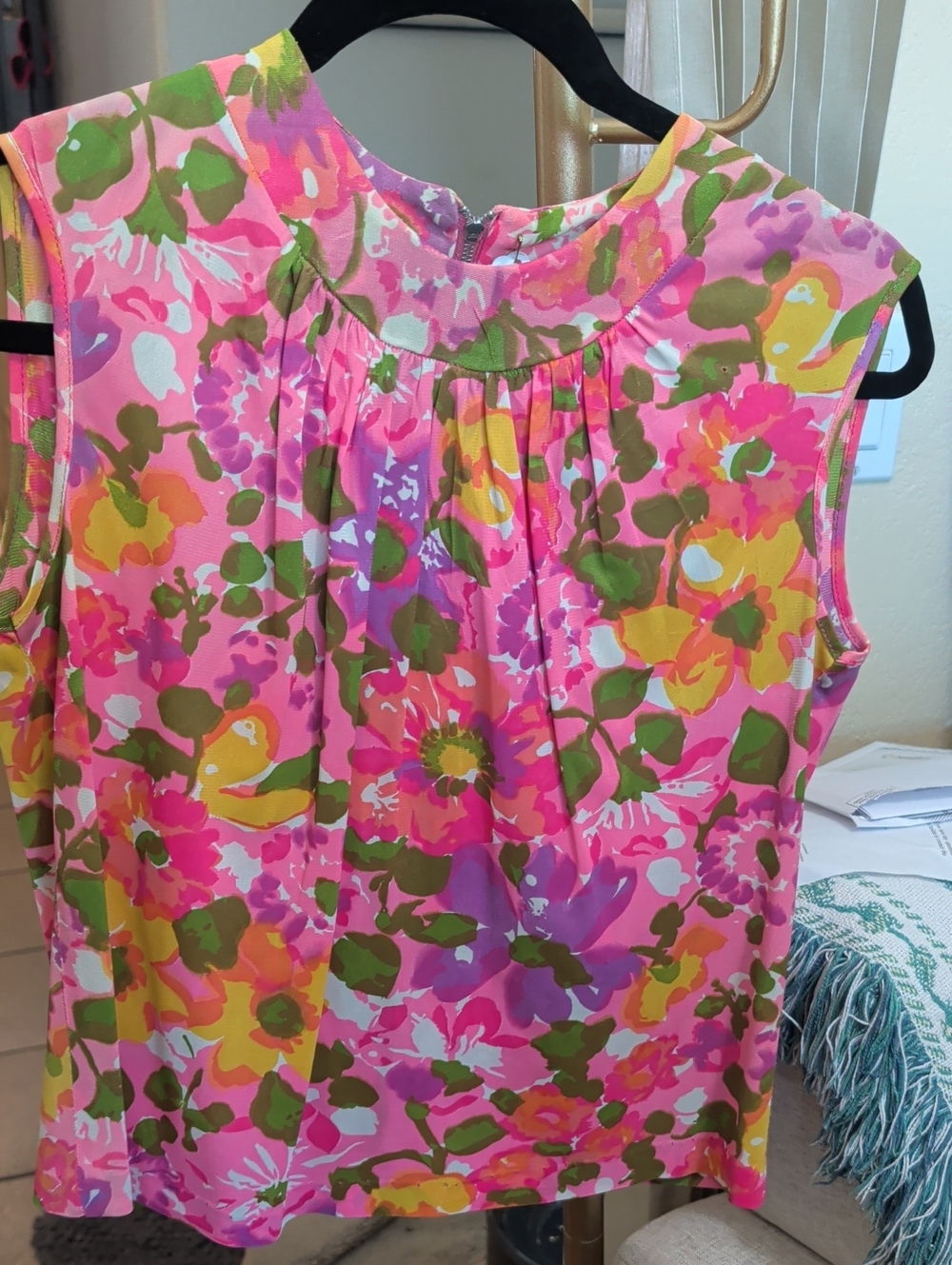 Floral Sleeveless Blouse & Pants Set - Pink Multi